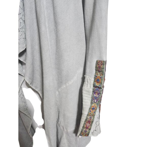 Soft Surroundings Large Thermal‎ Cadence Open Front Laces Trim Cardigan Sweater - Picture 5 of 12